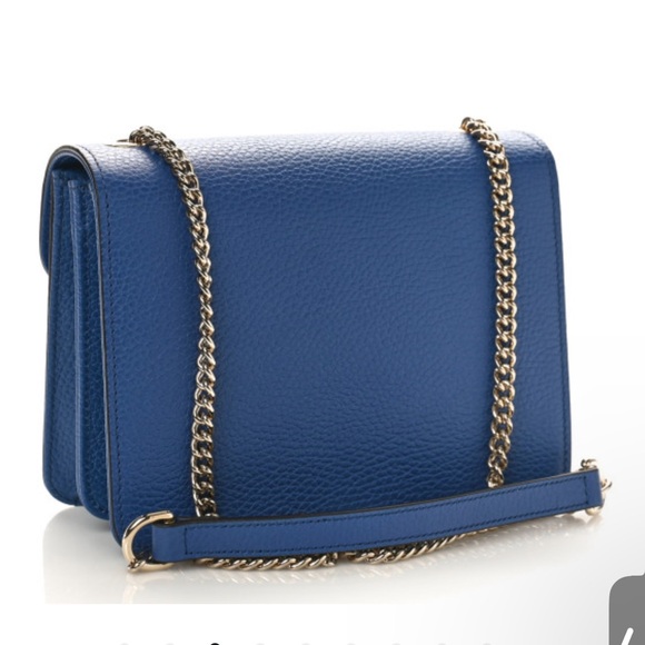 Authentic GUCCI Dollar Calfskin Small Interlocking G Shoulder Bag Caspian NEW - Picture 11 of 11